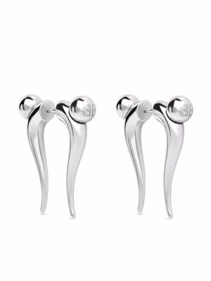 Balenciaga Force double horn earrings - Silver