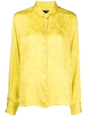 RtA leaf-print buttoned shirt - Yellow