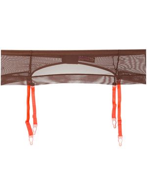 Maison Close mesh garter belt - Brown