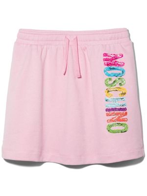Moschino Kids logo-print drawstring miniskirt - Pink