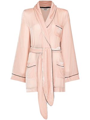 Sleeping with Jacques Bon Vivant velvet-effect robe - Pink