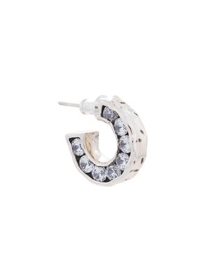 E.M. crystal embellished hoop earring - Metallic
