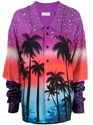 Faith Connexion oversize palm tree-print shirt - Multicolour