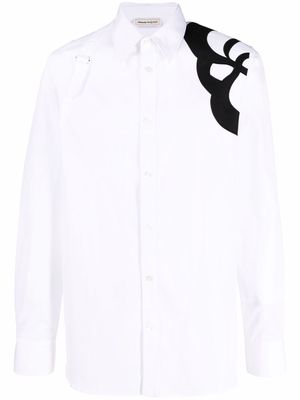 Alexander McQueen embroidered long-sleeve shirt - White