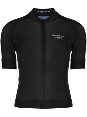 Pas Normal Studios Mechanism jersey zip-up T-shirt - Black