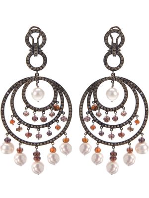 Paolo Piovan 18kt black gold chandelier earrings - Metallic