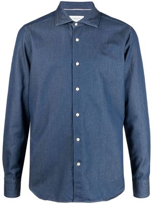 Tintoria Mattei long-sleeved cotton shirt - Blue