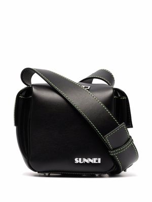 Sunnei logo zipped shoulder bag - Black