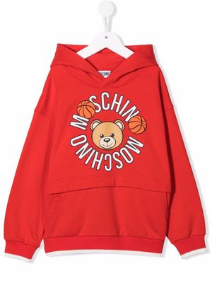 Moschino Kids logo-print hoodie - Red