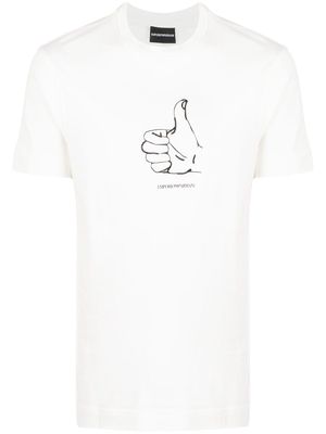 Emporio Armani graphic-print cotton T-Shirt - White