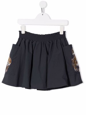 Kenzo Kids tiger-appliqué mini skirt - Grey