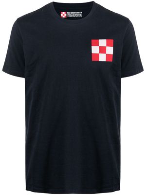 MC2 Saint Barth checker logo-print cotton T-shirt - Blue