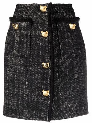 Moschino high-waisted tweed skirt - Black