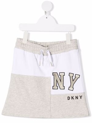 Dkny Kids TEEN two-tone logo skirt - Neutrals