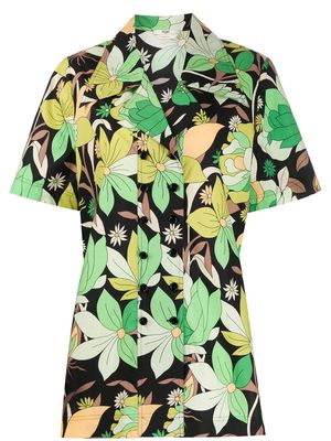 Fendi floral-print short-sleeve shirt - Black