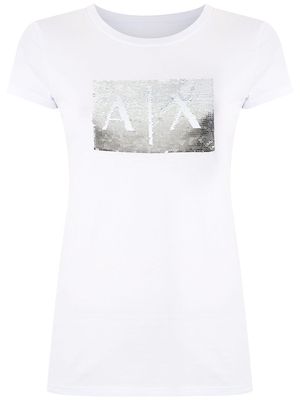 Armani Exchange logo print T-shirt - White