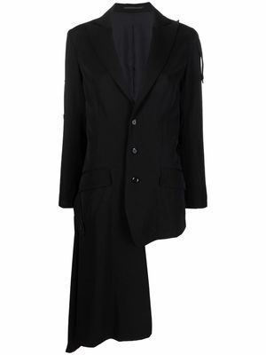 Yohji Yamamoto asymmetric wool blazer - Black
