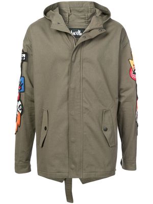 Haculla Hacmania patch hooded coat - Green