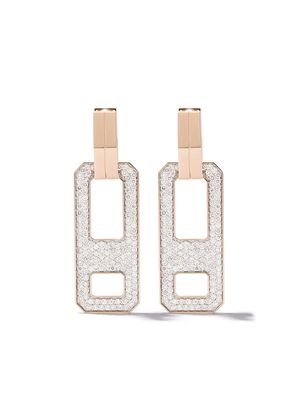 AS29 18kt rose gold DNA pave diamond earrings