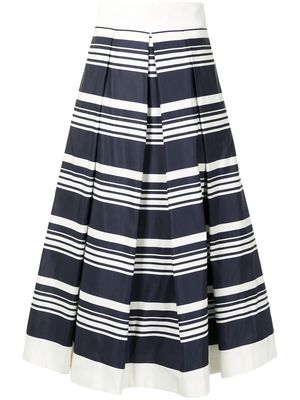 Martin Grant stripe-print a-line midi skirt - Blue