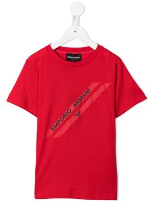 Emporio Armani Kids logo-print T-shirt - Red