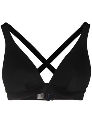 Form and Fold The Tri cross-strap bikini top - Black