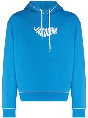 Jacquemus Wave logo-print hoodie - Blue