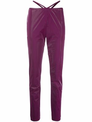 Kalmanovich skinny vinyl trousers - Purple