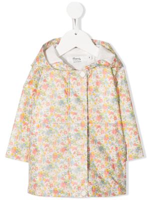 Bonpoint floral-print hooded raincoat - Neutrals
