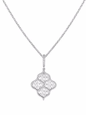 Boghossian 18kt white gold Titanium Fiber rain diamond pendant necklace - Silver