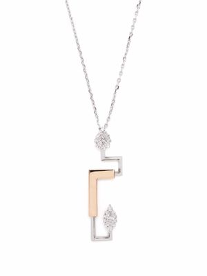 Yeprem 18kt gold diamond structured pendant necklace - Silver