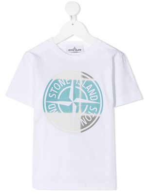 Stone Island Junior logo-print cotton T-shirt - White