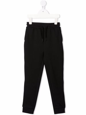 Calvin Klein Kids logo-tape drawstring-waist track trousers - Black