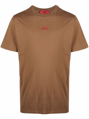 424 logo crew-neck T-shirt - Brown
