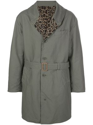 Engineered Garments leopard lapels single-breasted coat - Green
