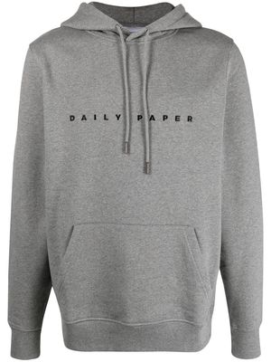 Daily Paper logo-embroidered cotton hoodie - Grey