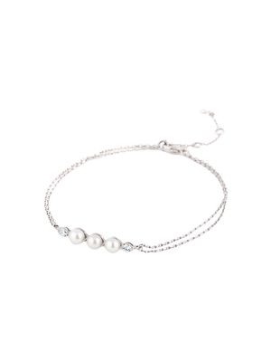 Dinny Hall 14kt white gold diamond pearl bracelet - Silver