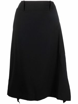 Y-3 asymmetric midi skirt - Black
