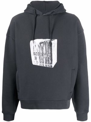 Jacquemus logo-print cotton hoodie - Grey