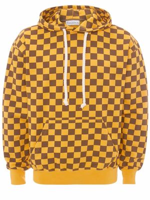 JW Anderson check-print cotton hoodie - Yellow