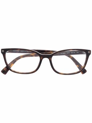 Valentino Eyewear ractagular-frame glasses - Brown