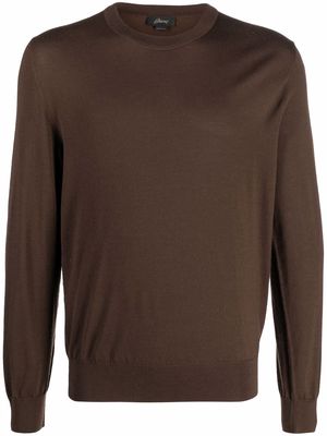 Brioni crew neck knitted jumper - Brown