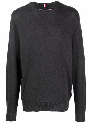 Tommy Hilfiger organic cotton logo-patch jumper - Grey