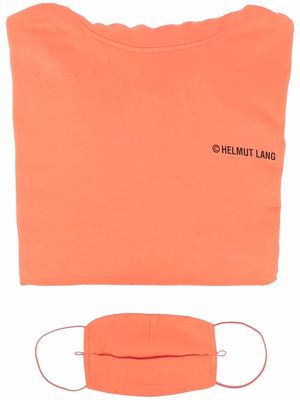 Helmut Lang logo-print cotton hoodie - Orange