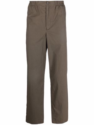 Kenzo logo-patch straight-leg trousers - Brown