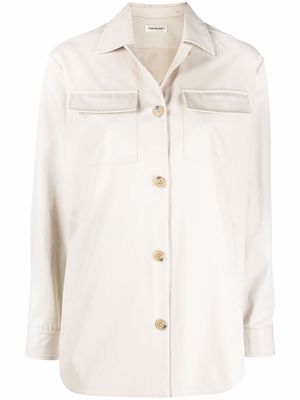 There Was One button-front denim shirt jacket - Neutrals