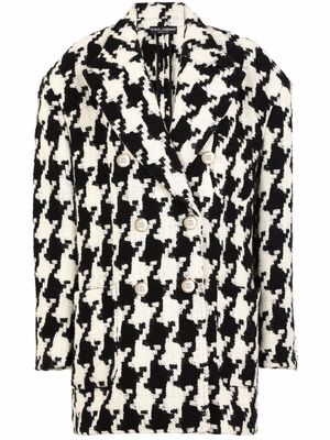 Dolce & Gabbana houndstooth wool-blend coat - Black