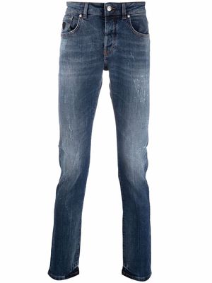John Richmond logo-print slim-cut jeans - Blue