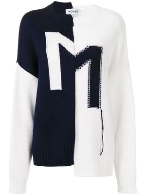 Monse Crooked M reconstructed sweater - Blue