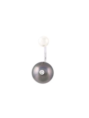 Delfina Delettrez 'Pearl piercing' diamond earring - Grey